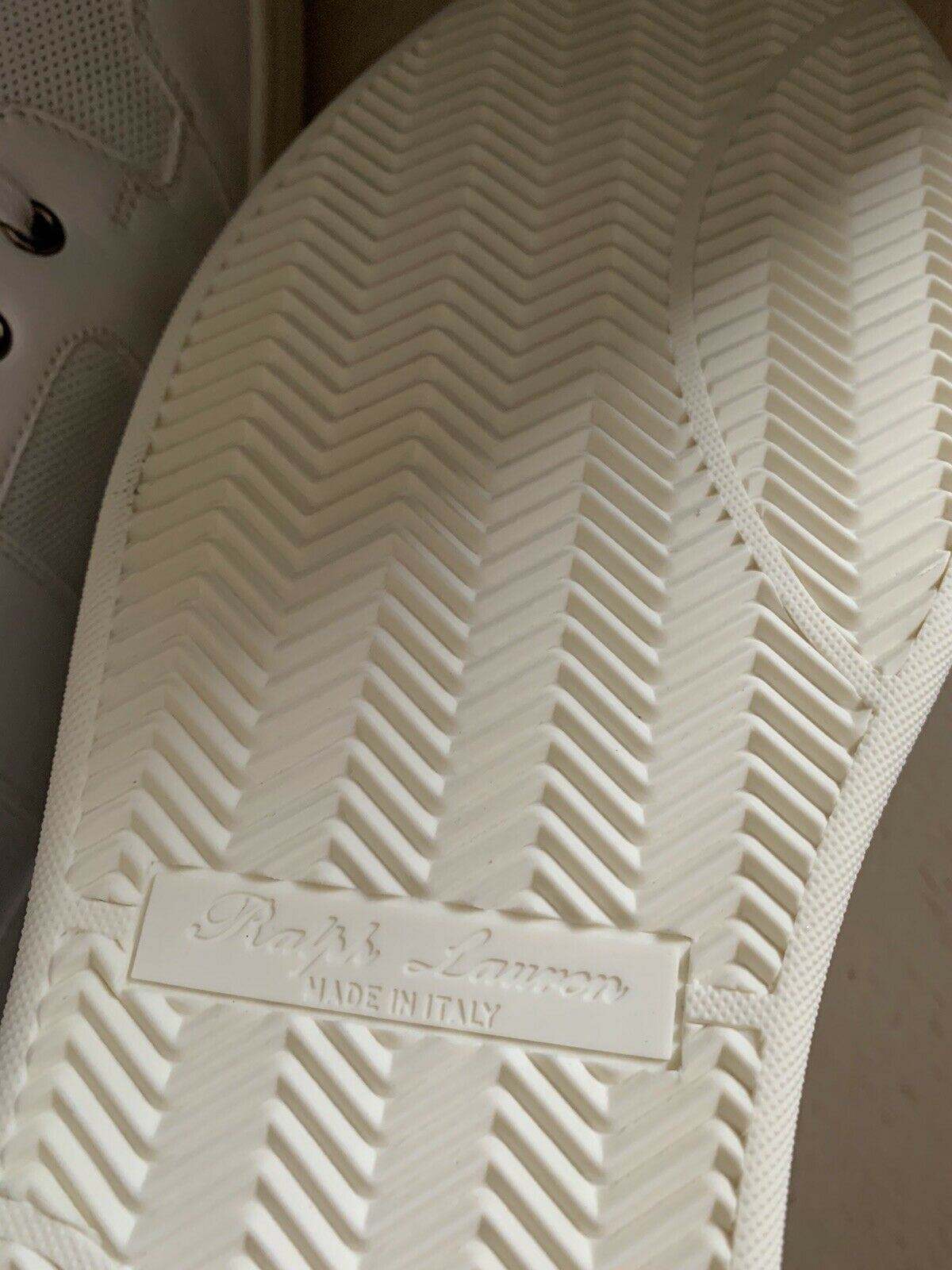 New $850 Ralph Lauren Purple Label Men High Top Sneakers Shoes White 11.5 US Ita