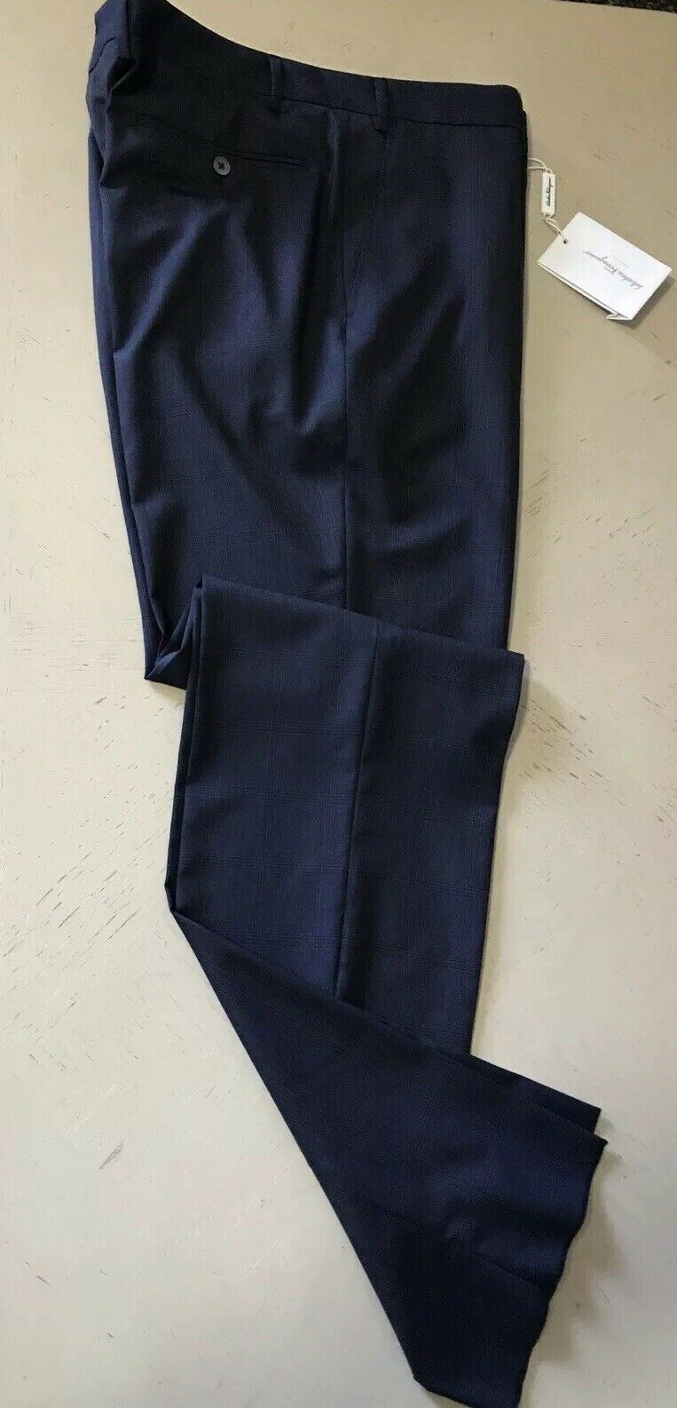 NWT $790 Salvatore Ferragamo Mens Dress Pants Dark Blue 40 US ( 56 Eu ) Italy
