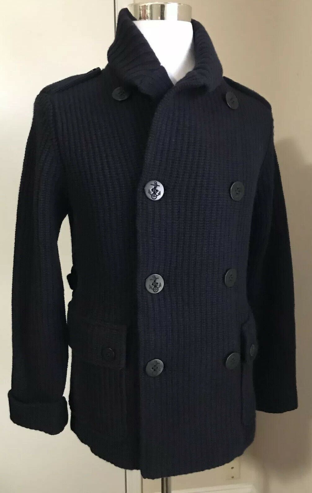 NWT $2495 Ralph Lauren Purple Label Men  Cardigan Sweater Jacket Navy S Italy