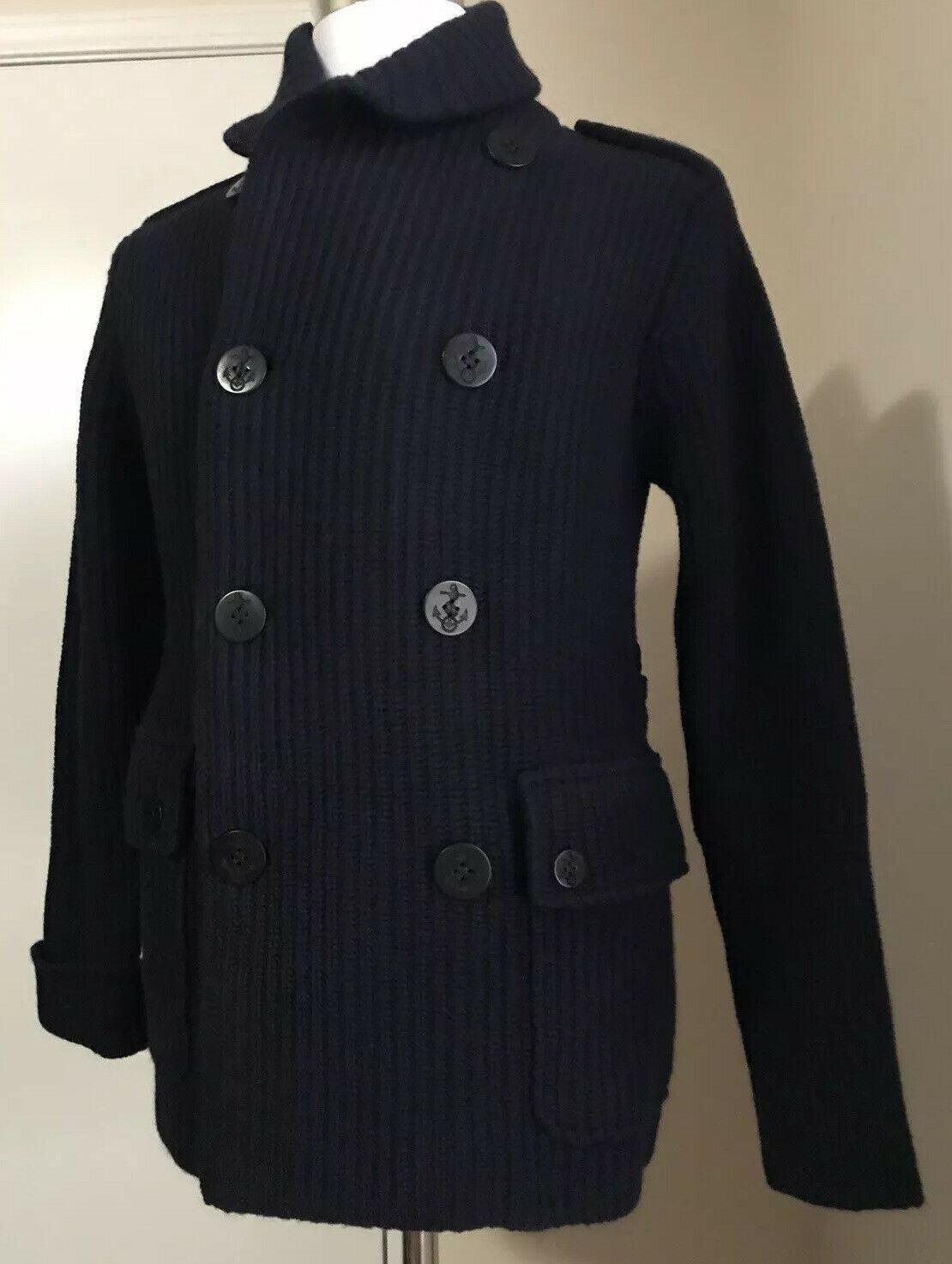 NWT $2495 Ralph Lauren Purple Label Men  Cardigan Sweater Jacket Navy S Italy