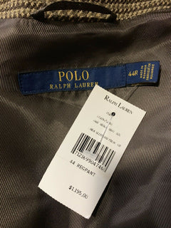 Neu$1195 Polo Ralph Lauren Herren-Mantel aus Leinen/Seide, Trenchcoat, Braun, 44R US