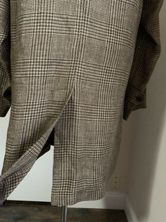Neu$1195 Polo Ralph Lauren Herren-Mantel aus Leinen/Seide, Trenchcoat, Braun, 44R US