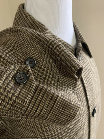 New$1195 Polo Ralph Lauren Men Linen/Silk Coat Trench Coat Brown 44R US