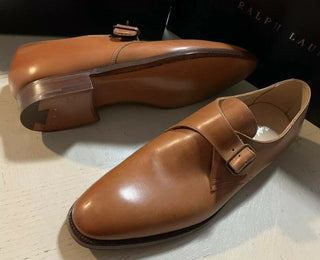 New $1100 Ralph Lauren Purple Label Men Cordovan Leather Monk Shoes Tun 8 US Eng