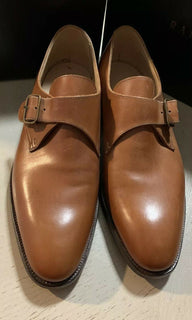 New $1100 Ralph Lauren Purple Label Men Cordovan Leather Monk Shoes Tun 8 US Eng