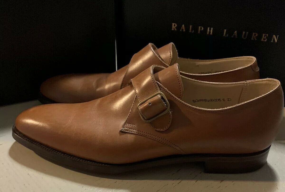 New $1100 Ralph Lauren Purple Label Men Cordovan Leather Monk Shoes Tun 8 US Eng