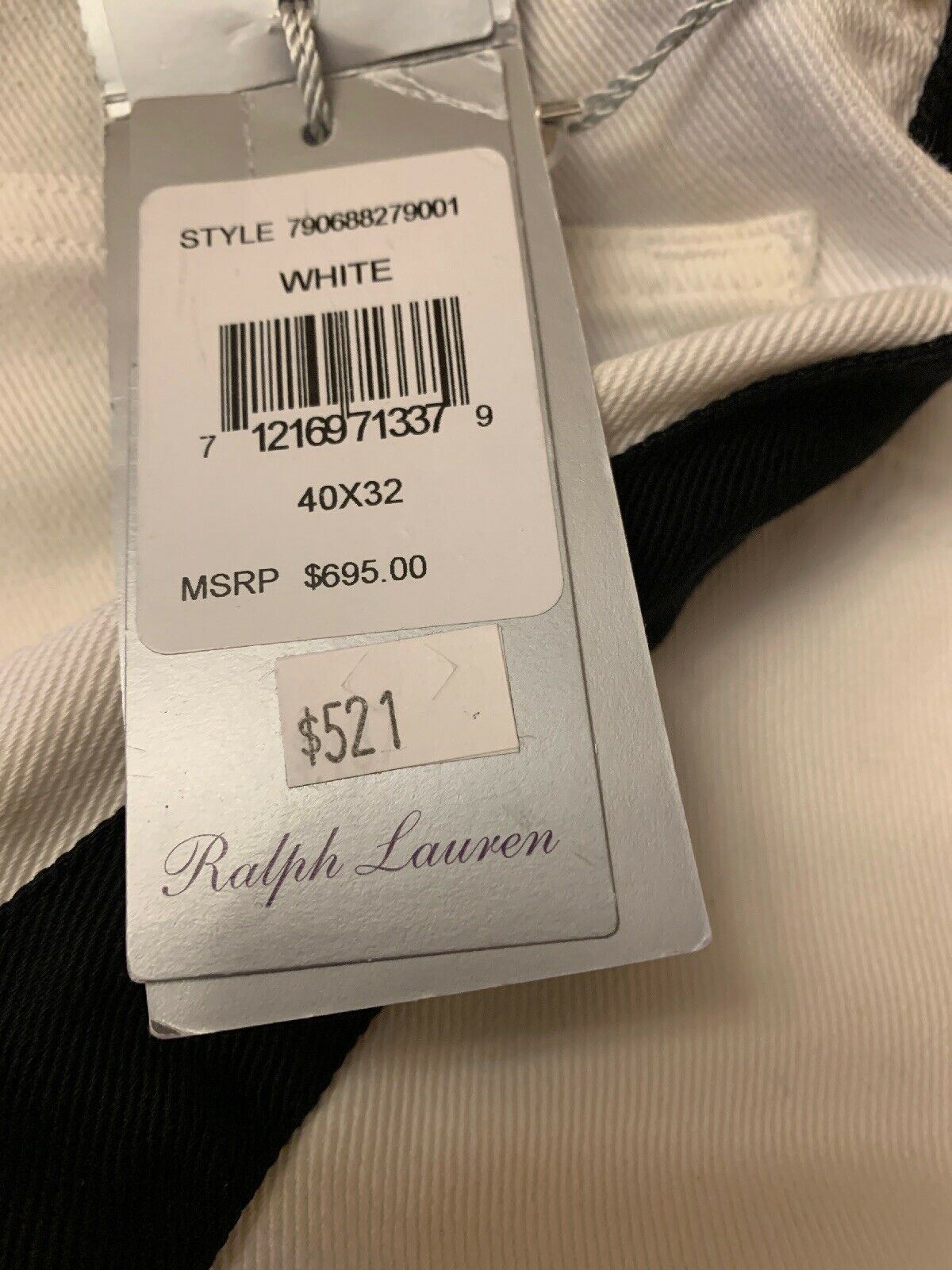 NWT $695 Ralph Lauren Purple Label Mens Jeans Pants White/Black 40/32L Italy