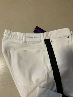 Neu mit Etikett: 695 $ Ralph Lauren Purple Label Herrenjeanshose Weiß/Schwarz 40/32L Italien