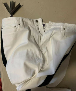 Neu mit Etikett: 695 $ Ralph Lauren Purple Label Herrenjeanshose Weiß/Schwarz 40/32L Italien