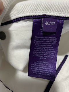 Neu mit Etikett: 695 $ Ralph Lauren Purple Label Herrenjeanshose Weiß/Schwarz 40/32L Italien