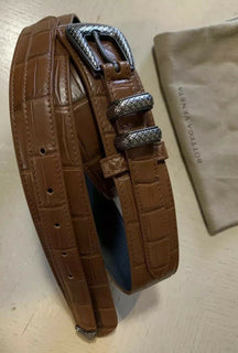 New $3150 Bottega Veneta Mens Crocodile Belt 509419 Brown 105/42 Italy