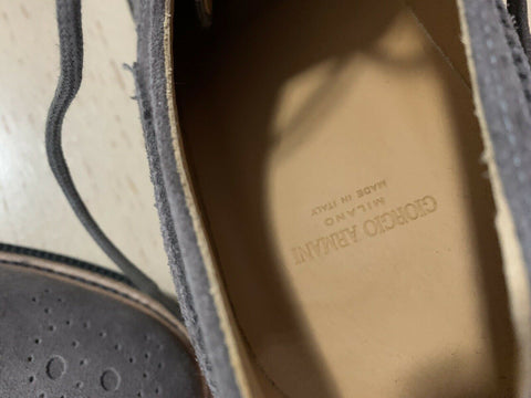 New $1095 Giorgio Armani Men Spectator Shoes Gray 10.5 US/9.5 Eu X2C561