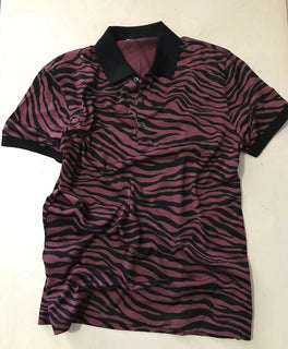 NWT $590 Bottega Veneta Mens Polo Shirt Black/Burgundy M US ( 50 Eu ) Italy