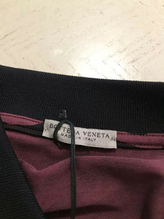 NWT $590 Bottega Veneta Mens Polo Shirt Black/Burgundy M US ( 50 Eu ) Italy
