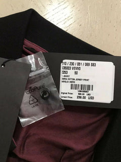 NWT $590 Bottega Veneta Mens Polo Shirt Black/Burgundy M US ( 50 Eu ) Italy