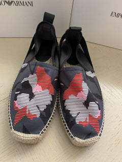 Neu $325 Emporio Armani Herren Espadrille-Schuhe Grau 11 US/10 UK X4S020