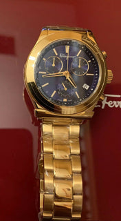 NIB $2150 Мужские часы Salvatore Ferragamo SFH6006 из нержавеющей стали, золото, Швейцария 