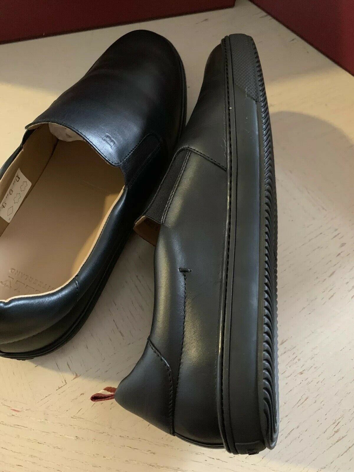 Neue $510 Bally Herren Orniel Leder Sneakers Schuhe Schwarz 10,5 US Schweiz