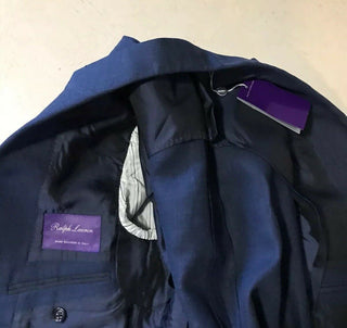 NWT $1995 Ralph Lauren Purple Label Herren Leinen Sportmantel Blazer Marineblau 42R US Ita
