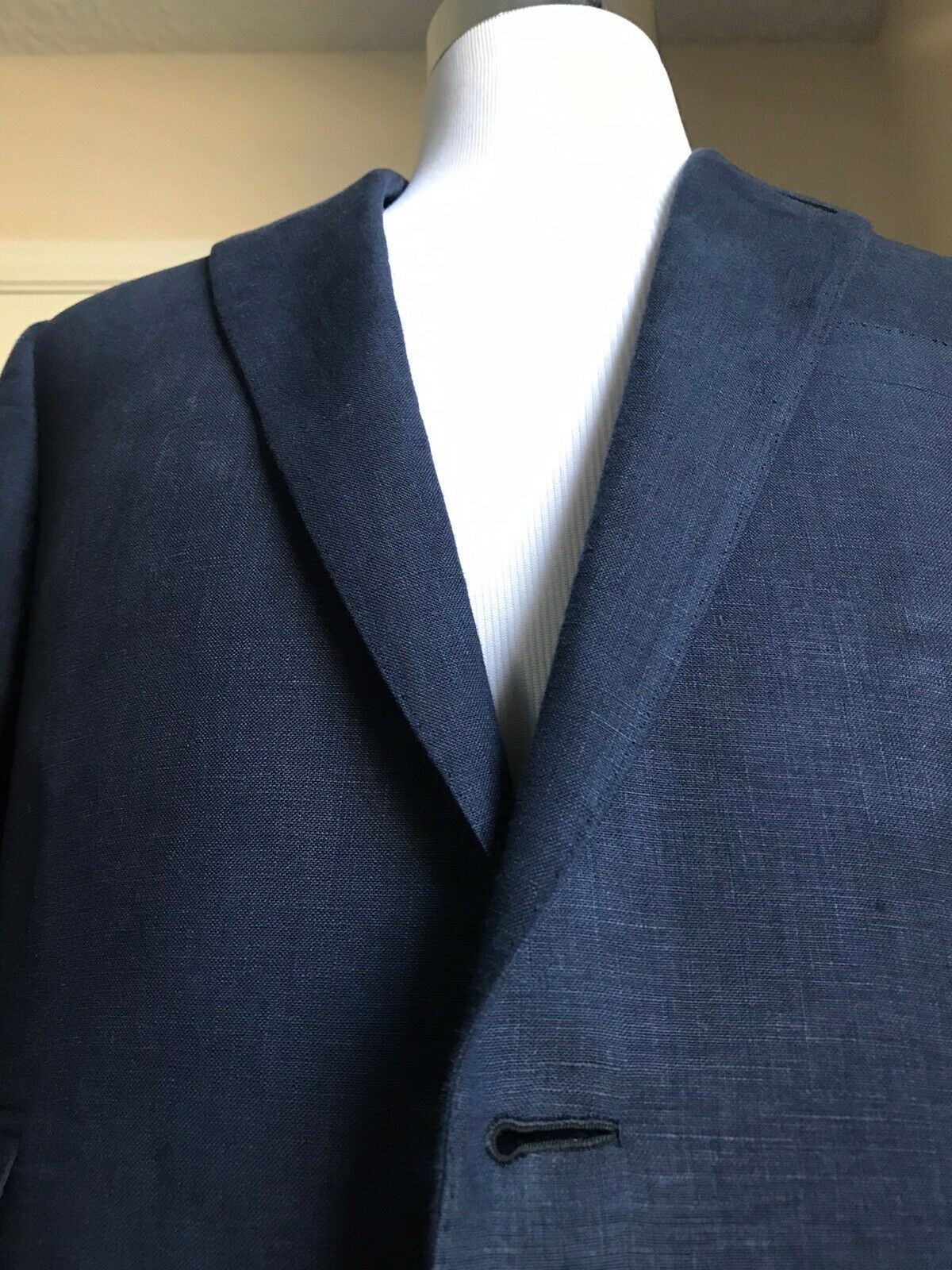 NWT $1995 Ralph Lauren Purple Label Men Linen Sport Coat Blazer Navy 42R US Ita