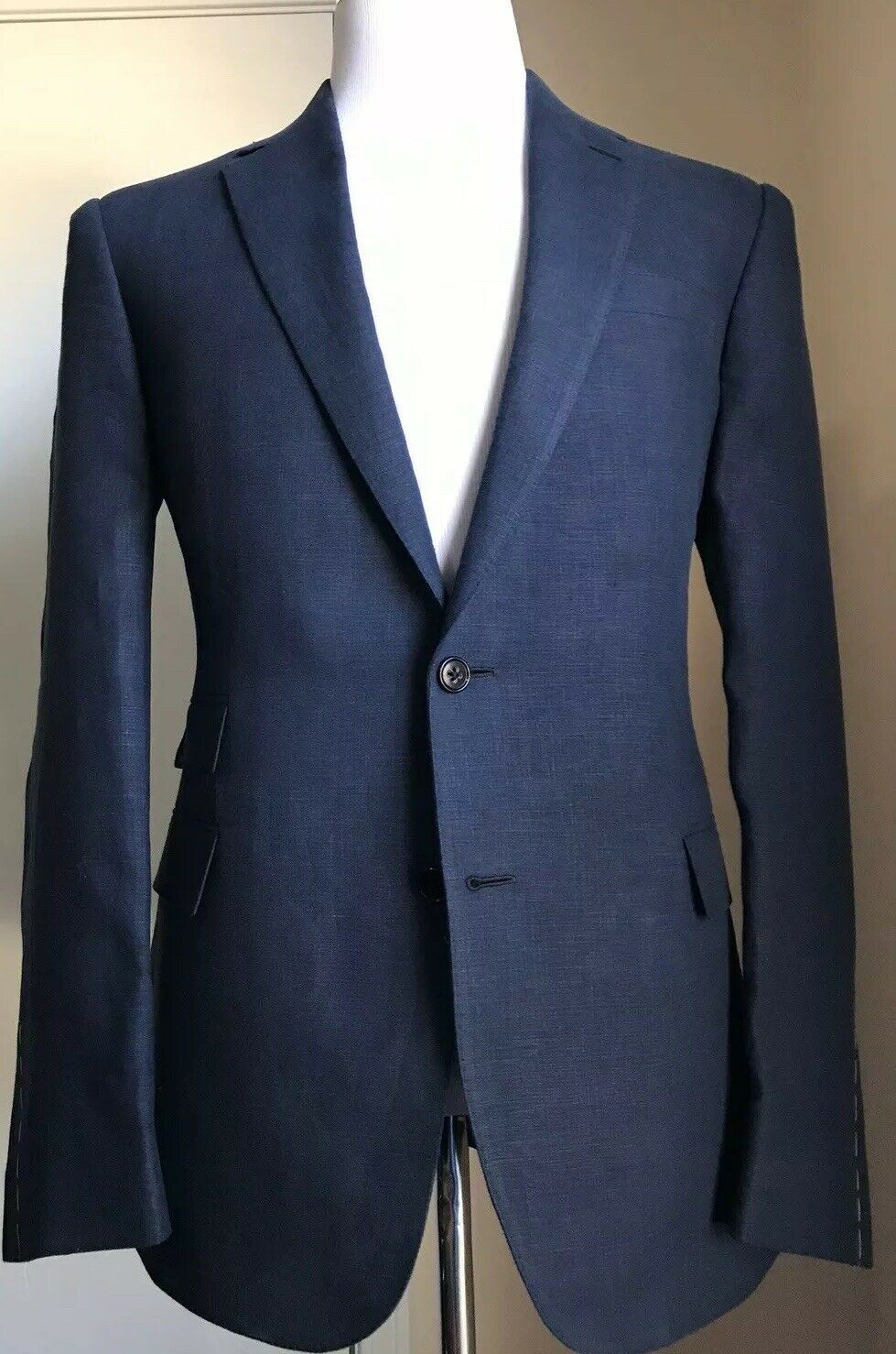 NWT $1995 Ralph Lauren Purple Label Men Linen Sport Coat Blazer Navy 38S US Ita