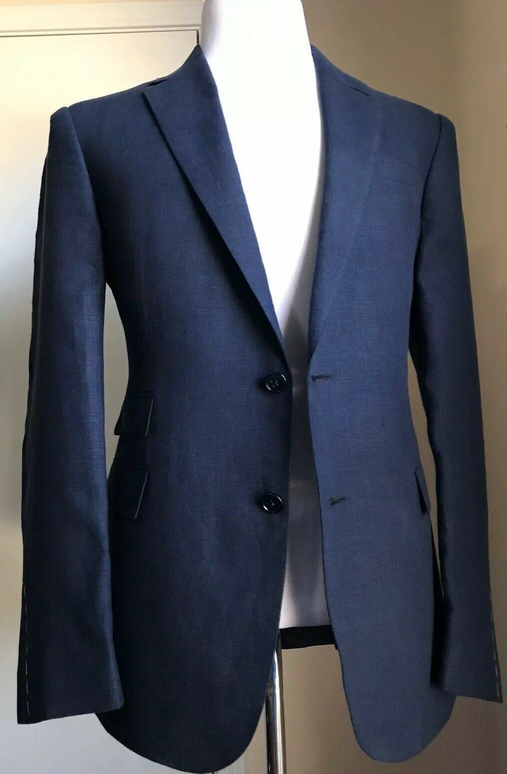 NWT $1995 Ralph Lauren Purple Label Men Linen Sport Coat Blazer Navy 38S US Ita