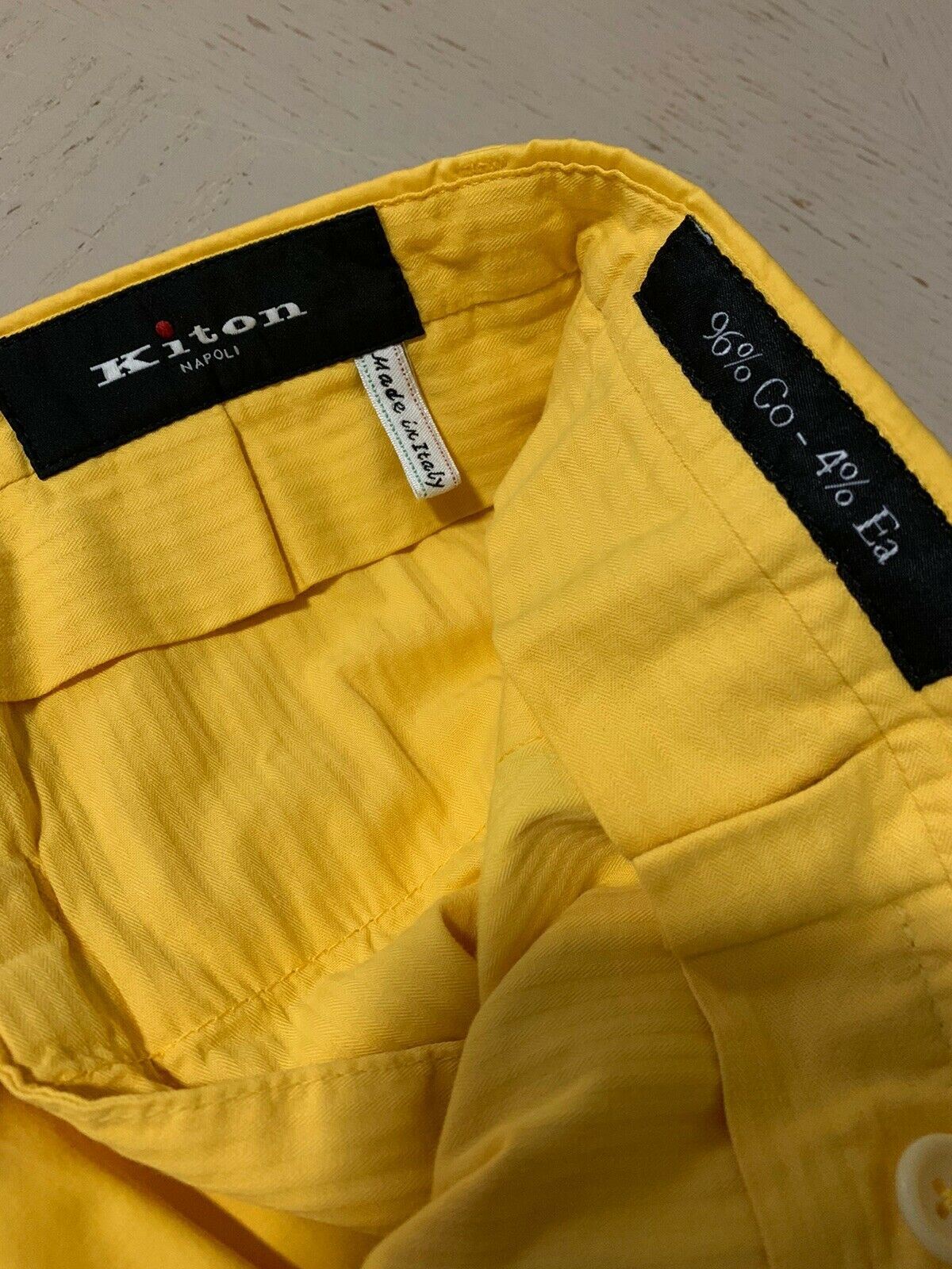 NWT $995 Мужские брюки Kiton Желтые 38 США (54 ЕС) Италия