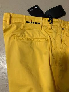 NWT 995 $ Kiton Herrenhose Gelb 38 US (54 Eu) Italien