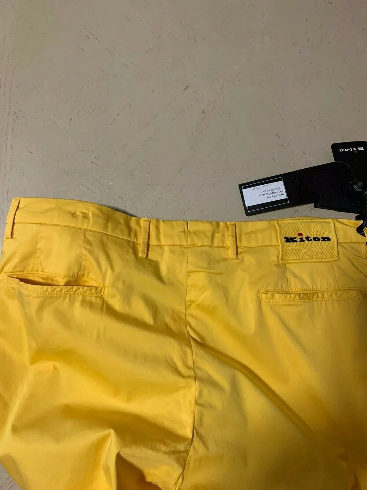 NWT $995 Мужские брюки Kiton Желтые 38 США (54 ЕС) Италия