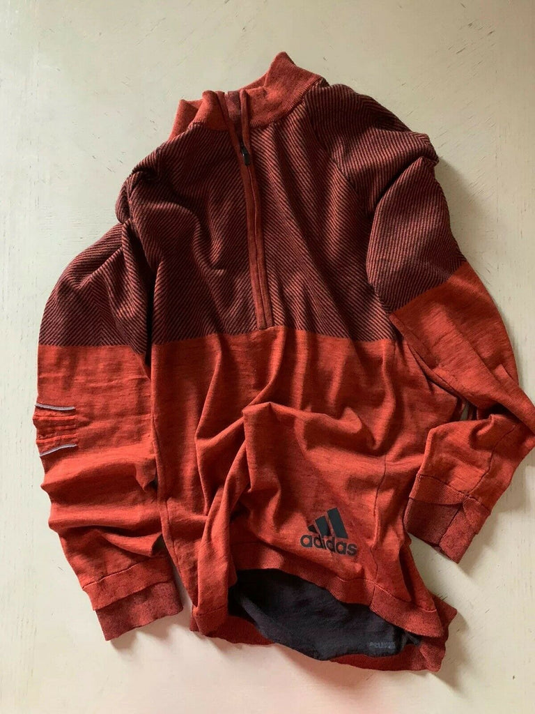 New $180 adidas Mens Quarter - Zip Sweater Red Size M
