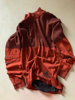 New $180 adidas Mens Quarter - Zip Sweater Red Size M