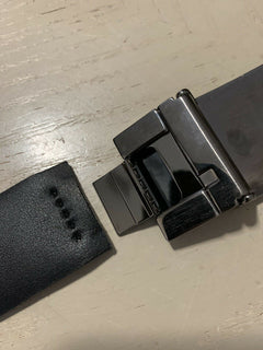 New $450 Ermenegildo Zegna Couture Mens Leather Belt DK Brown 32/85 Italy