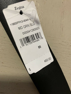New $450 Ermenegildo Zegna Couture Mens Leather Belt DK Brown 32/85 Italy