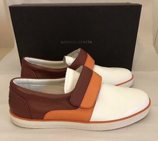 NIB Bottega Veneta Herren-Slip-on-Sneaker aus Leder, Persim/Russet, 8 US (41 EU), Italien