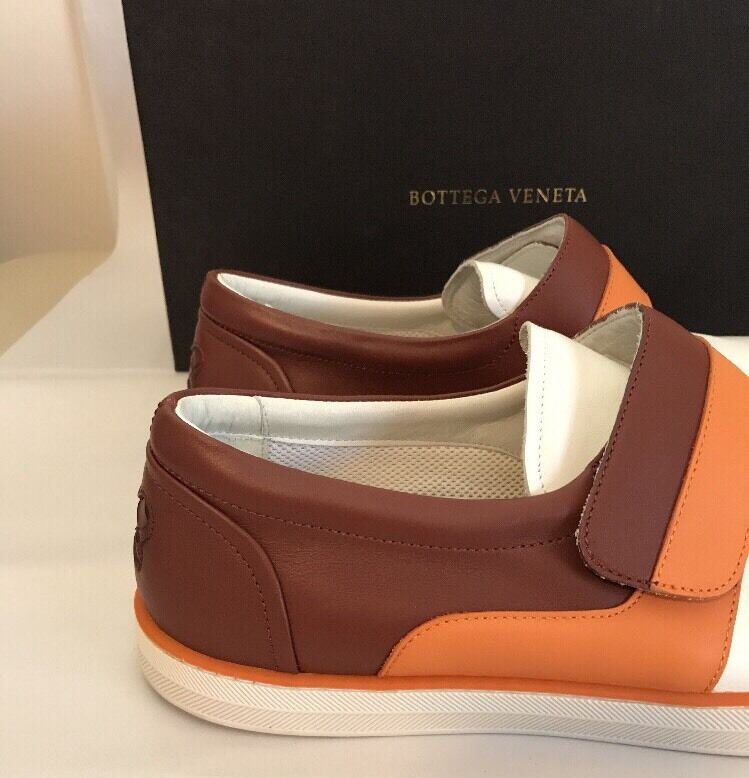 NIB Bottega Veneta Herren-Slip-on-Sneaker aus Leder, Persim/Russet, 8 US (41 EU), Italien