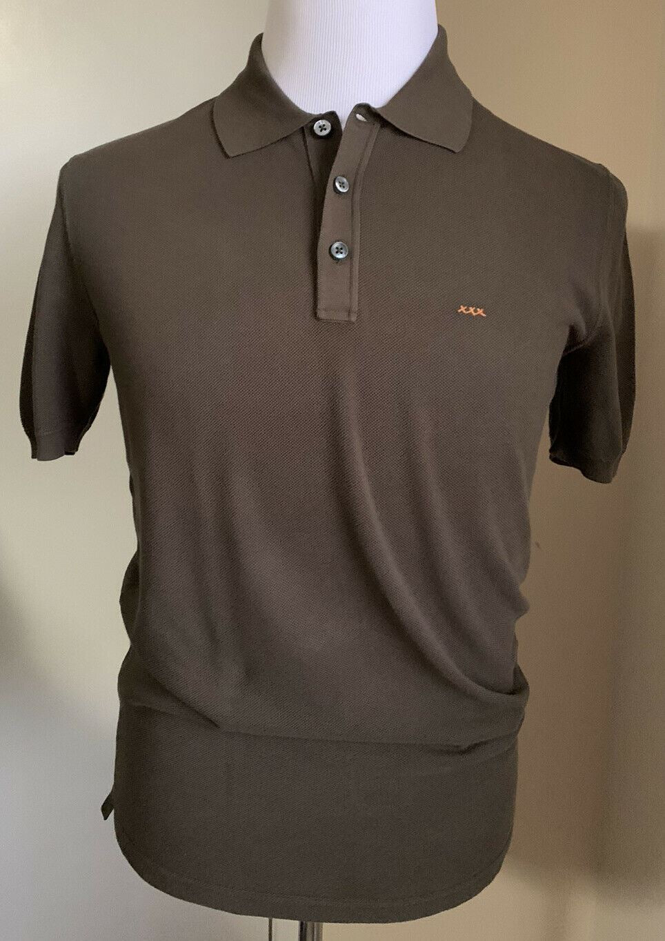 NWT $475 Ermenegildo Zegna Couture Men Polo Shirt Green S US ( 48 Eu ) Italy