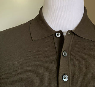 NWT $475 Ermenegildo Zegna Couture Men Polo Shirt Green S US ( 48 Eu ) Italy