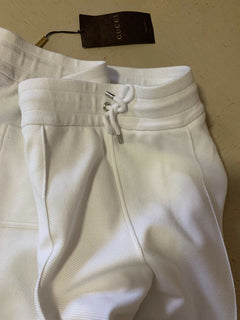 Neu mit Etikett: 1245 $ Gucci Herren-Trainingshose, Weiß, Größe XXL, hergestellt in Italien