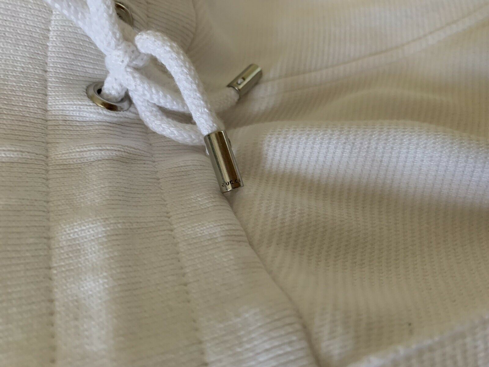 Neu mit Etikett: 1245 $ Gucci Herren-Trainingshose, Weiß, Größe XXL, hergestellt in Italien