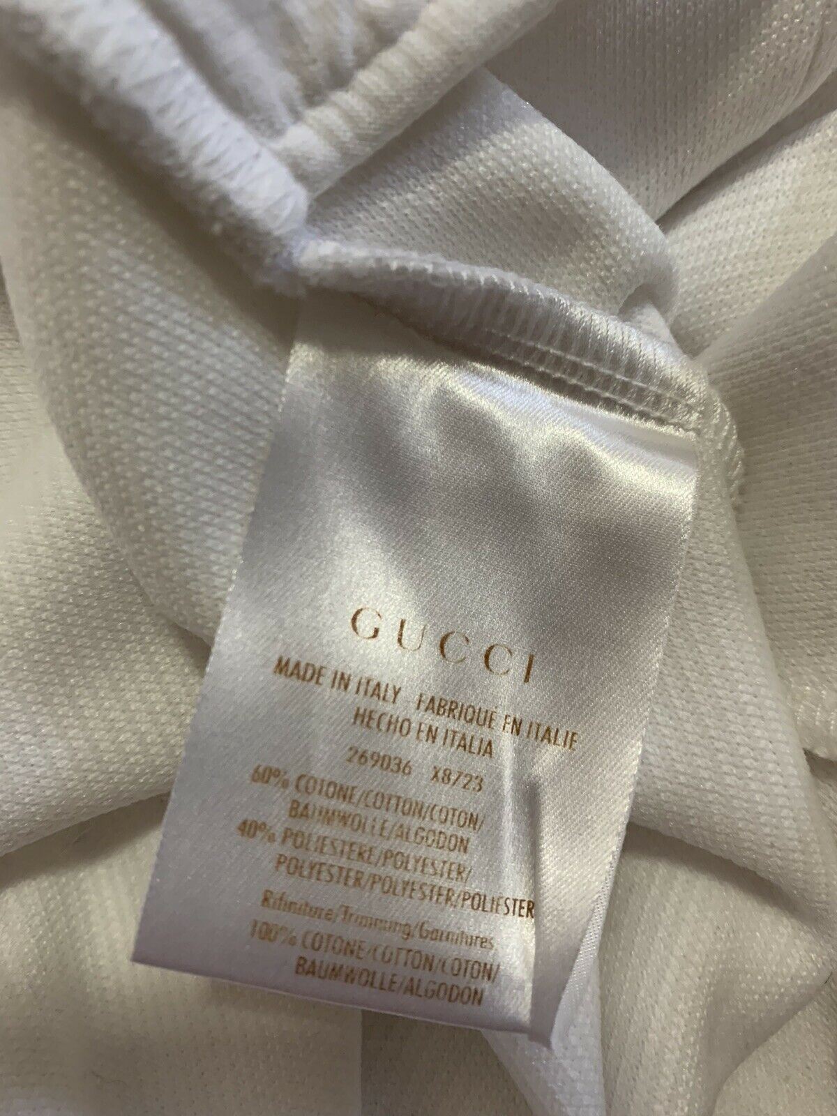 NWT $1245 Gucci Mens Sweat Pants White Size XXL Made in Italy