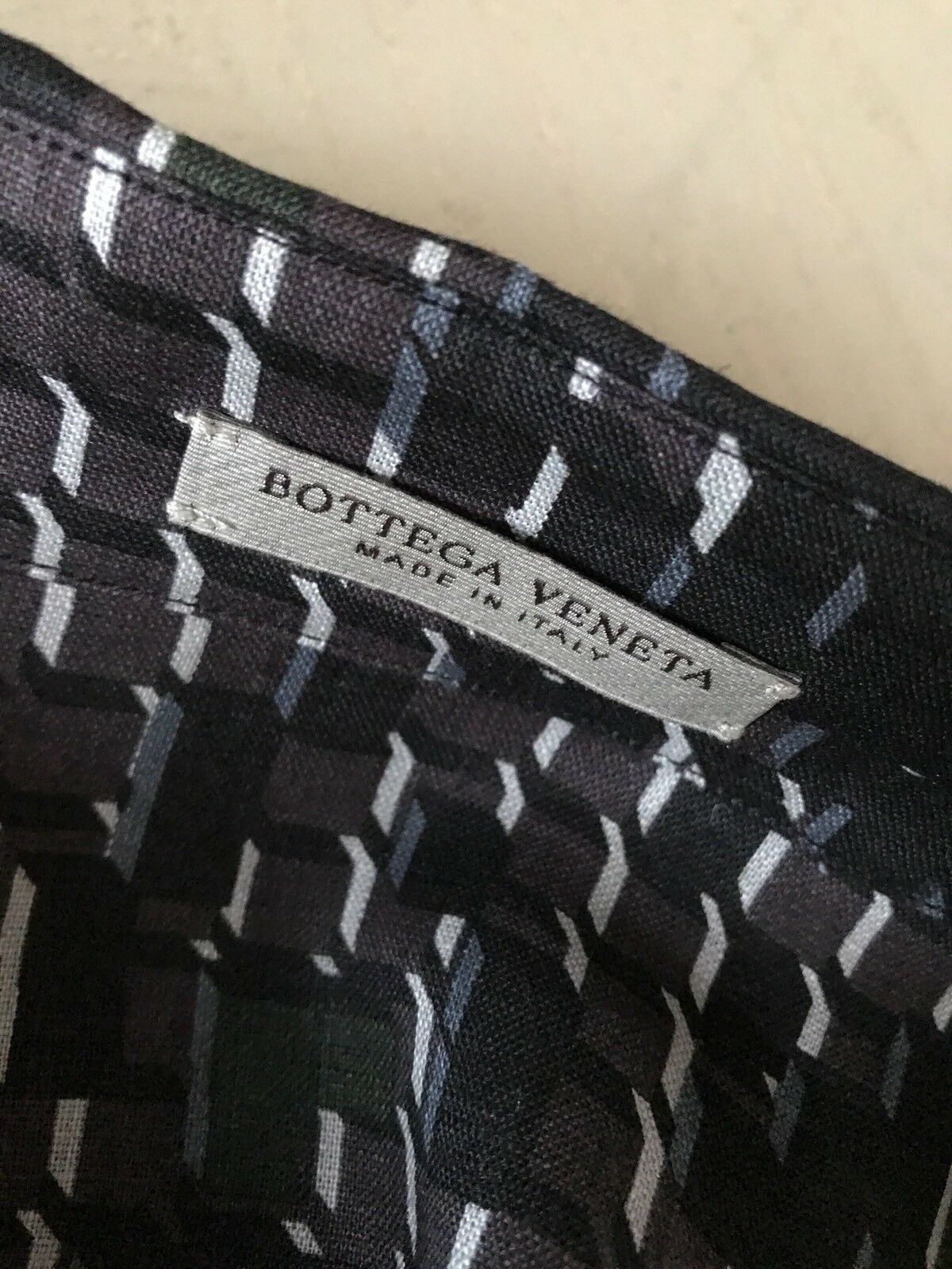 NWT $790 Bottega Veneta Linen Dress Shirt Black-Anthracite S ( 48 Eu ) Italy