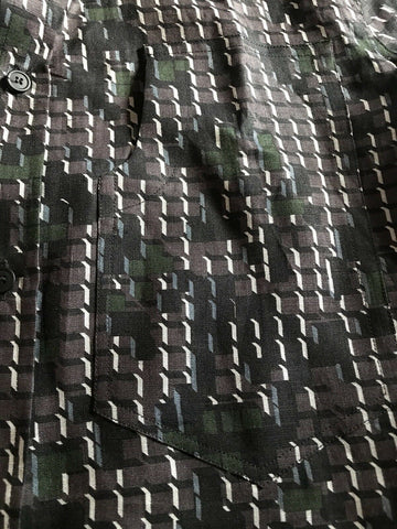 NWT $790 Bottega Veneta Linen Dress Shirt Black-Anthracite S ( 48 Eu ) Italy