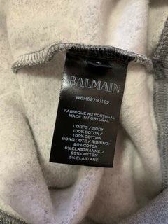 Neu $795 Balmain Herren-Pullover mit Rundhalsausschnitt, Grau, Größe L