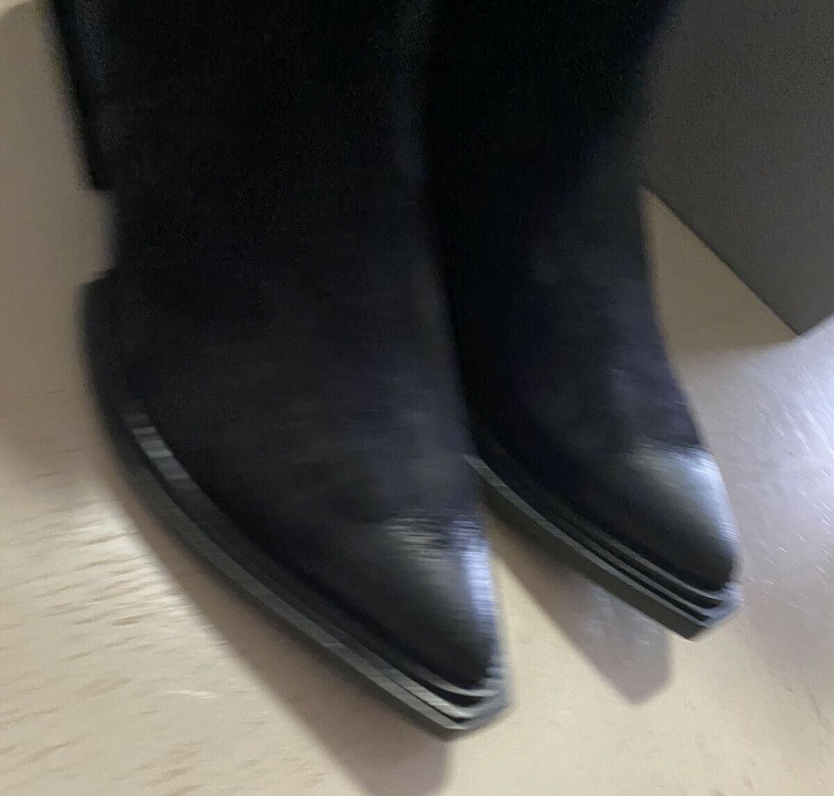 СИБ 1090 долларов США Balenciaga Женские шлифованные замшевые ботинки в стиле вестерн Туфли черные 9 США (39 евро)