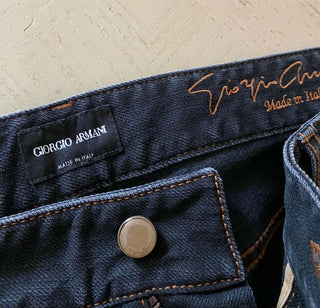 Neu mit Etikett: 875 $ Giorgio Armani Herren Jeanshose Schwarz 36 US (52 Eu) Italien