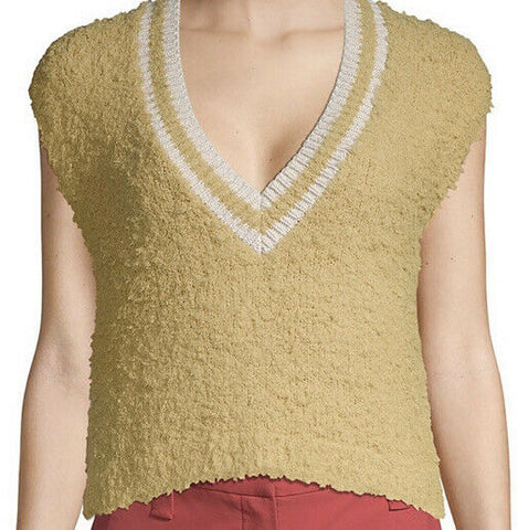 New $2142 Brunello Cucinelli Women Textured Cotton Blend Sweater Brown L Italy