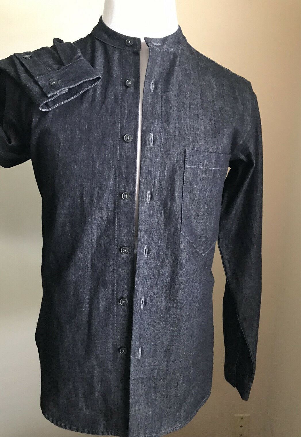 NWT $775 Giorgio Armani Mens Jeans Shirt DK Blue Denim S US ( 48 Eu ) Japan