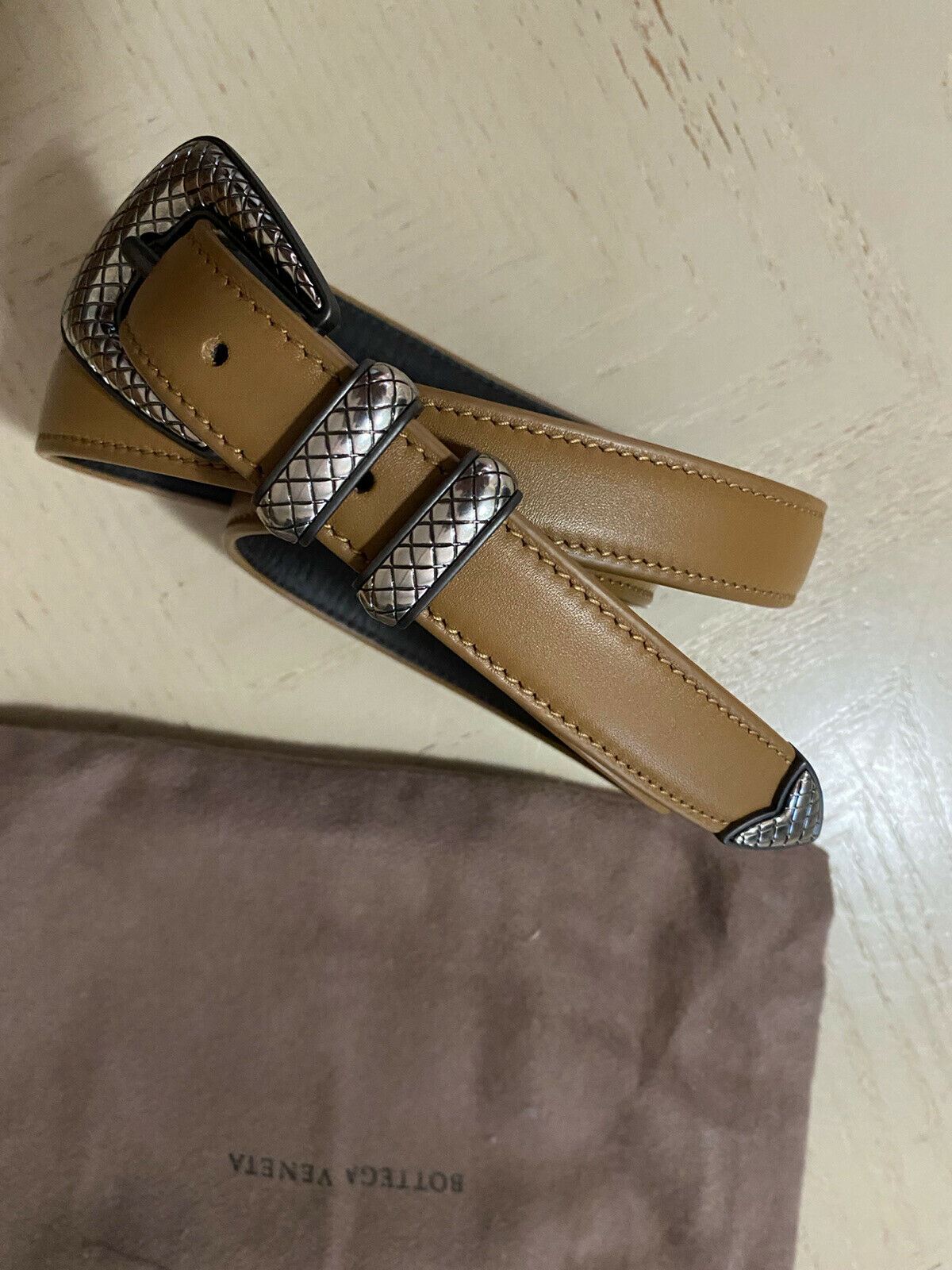 New $610 Bottega Veneta Mens Leather Belt 509418 Brown 90/36 Italy