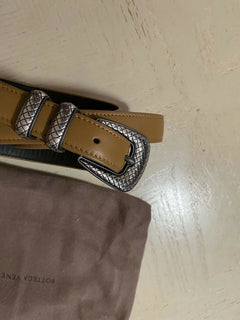 New $610 Bottega Veneta Mens Leather Belt 509418 Brown 90/36 Italy