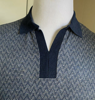 Neu mit Etikett: 745 $ Giorgio Armani Herren-Poloshirt Blau L US (52 Eu) Italien